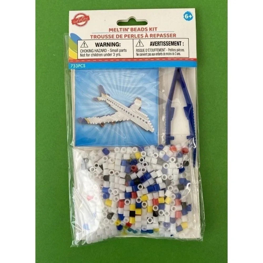 Curiosity Meltin' Beads Kit Lot 3 Bus Doghouse Airplane Craft Fuse Beads NIP